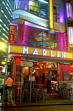 Typical bar in Lan Kwai Fong Nightlife Area, Central, Hong Kong, China, Asia