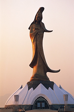 Goddess of Mercy statue at dawn, Macau, China, Asia