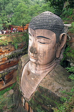 Giant Buddha statue, 71 metres high, Leshan, UNESCO World Heritage Site, Sichuan Province, China, Asia