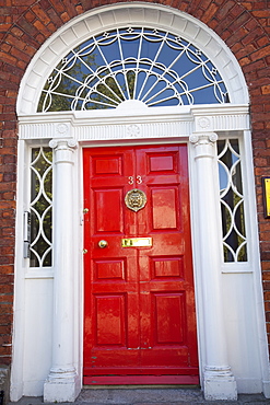 Georgian door, Merrion Square, Dublin, Republic of Ireland, Europe