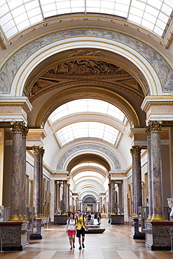 Interior Gallery of the Denon Section, Louvre, Paris, France, Europe