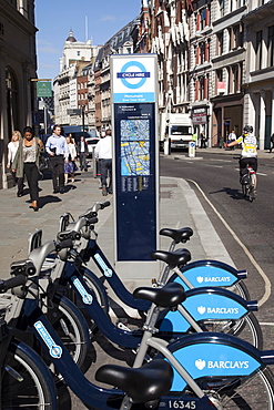 Transport for London cycle hire terminal, London, England, United Kingdom, Europe