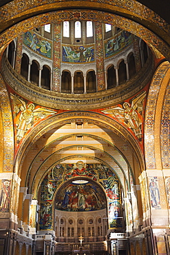 Interior, Basilica of Saint Theresa, Lisieux, Normandy, France, Europe