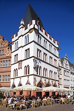 Cafes in the Market Place, Trier, Rhineland Palatinate, Germany, Europe