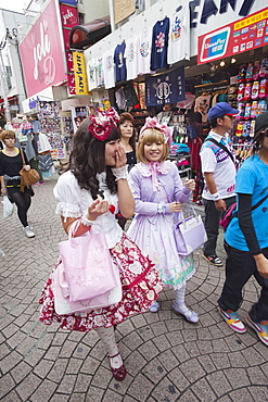 Girls in Cosplay costume, Takeshita Dori, Harajuku, Tokyo, Japan, Asia