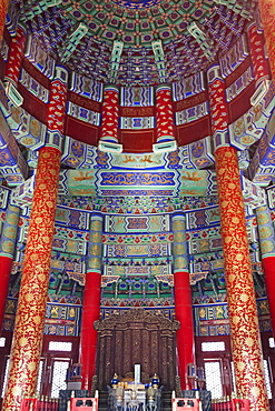 Interior of the Hall of Prayer for Good Harvests, Temple of Heaven (Tiantan), UNESCO World Heritage Site, Beijing, China, Asia