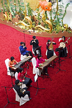 Orchestra performance in IFC Building, Hong Kong, China, Asia