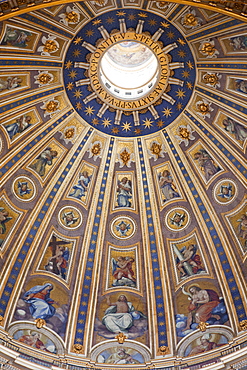 Interior of the dome of St. Peter's, The Vatican, Rome, Lazio, Italy, Europe