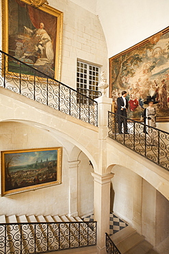 Central Staircase, Usse Castle, UNESCO World Heritage Site, Indre et Loire, Loire Valley, France, Europe