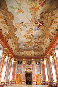 The Marble Hall showing the ceiling fresco by Paul Troger, Melk Abbey, Melk, Wachau Cultural Landscape, UNESCO World Heritage Site, Austria, Europe