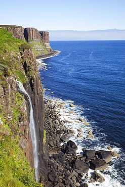 Mealt Falls and Kilt Rock, Isle of Skye, Inner Hebrides, Scotland, United Kingdom, Europe