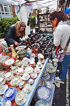 Stall on Portobello Road Antique Market, London, England, United Kingdom, Europe