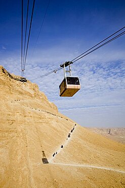 Serpent path leading to the archeologic site of Masada in the Judean desert, Israel