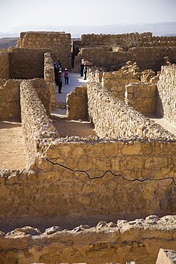 ruins of the archeologic site of Masada in the Judean desert, Israel