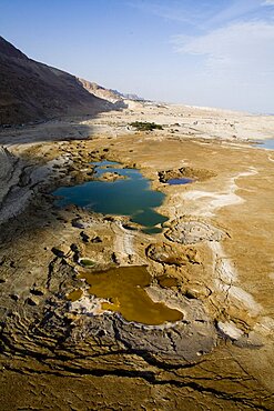 Abstract view of ponors in the Dead sea, Israel