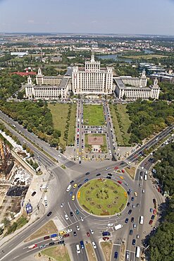 Aerial House of the Free Press of Romania in Bucharest, Romania