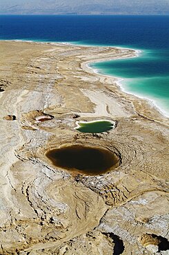 Aerial northern basin of the Dead Sea, Israel