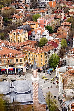 Aerial photograph of downtown Plovdiv