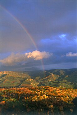 Photograph of a rainbow in the southern Golan Heights, Israel