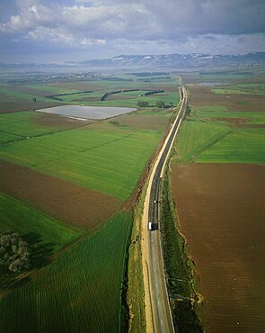 Aerial agriculture field of the Jezreel valley, Israel