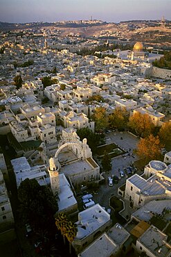 Aerial Jewish quarter in the old city of Jerusalem, Israel