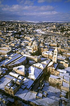 Aerial Christian quarter in the old city of Jerusalem, Israel