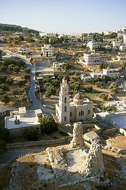 Aerial photograph of an Arab village east to the old city of Jerusalem, Israel