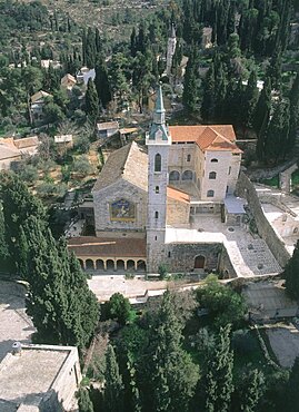 Aerial Church of Visitation in Ein Kerem, Israel