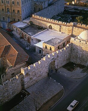 Aerial old city of Jerusalem, Israel