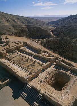 Aerial photograph of Mamshit in the Negev desert, Israel