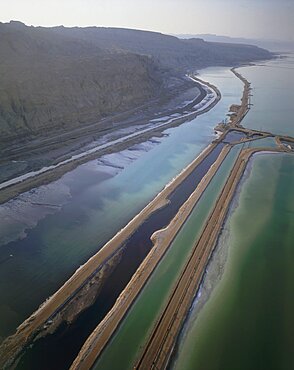 Aerial southern basin of the Dead sea, Israel