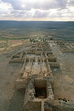 Aerial ruins of Ovdat in the Negev desert, Israel