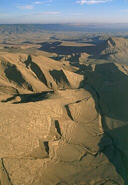 Aerial southern Ramon crater in the Negev desert, Israel