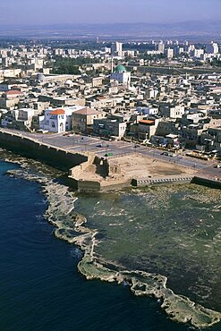 Aerial old city of Acre, Israel