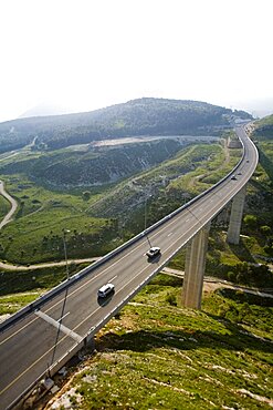 Aerial road to Zefat in the Upper Galilee, Israel