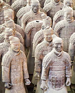 Terracotta warrior figures in the Tomb of Emperor Qinshihuang, Xi'an, Shaanxi Province, China