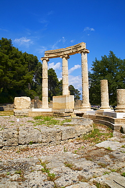 Exedra of Herodes Atticus, Archaeological site, Olympia, UNESCO World Heritage Site, Greece, Europe