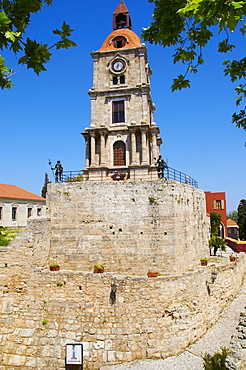 Clocktower in the Turkish District of the City of Rhodes, UNESCO World Heritage Site, Rhodes, Dodecanese, Greek Islands, Greece, Europe