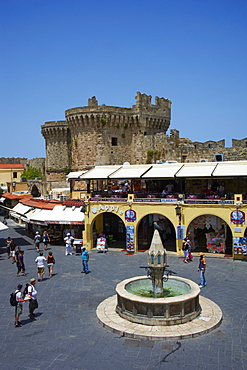 Ipocratous (Hippocrates) Square, UNESCO World Heritage Site, Rhodes City, Rhodes, Dodecanese, Greek Islands, Greece, Europe