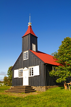 Kirkjubaer church, Esatfjord, Iceland, Polar Regions