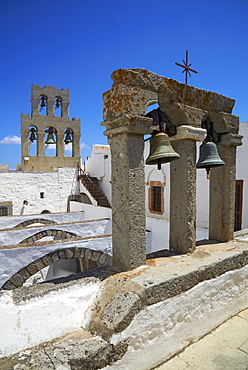 Agios Ioanis Theologos (Monastery of St. John the Theologian), UNESCO World Heritage Site, Patmos, Dodecanese, Greek Islands, Greece, Europe