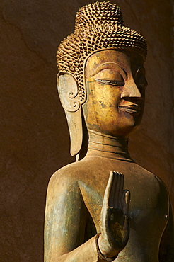 Statue of the Buddha, Haw Pha Kaeo, Vientiane, Laos, Indochina, Southeast Asia, Asia