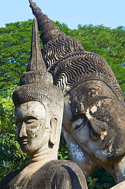 Statues of Buddha in Xieng Khuan Buddha Park, Vientiane Province, Laos, Indochina, Southeast Asia, Asia