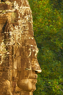 Close-up of sculpture, Bayon temple, dating from the 13th century, Angkor, UNESCO World Heritage Site, Siem Reap, Cambodia, Indochina, Southeast Asia, Asia