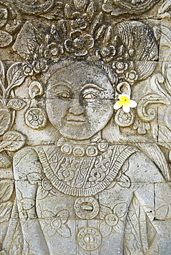 Stone carving, Temple of Pura Dalem Jagaraga, North coast, Bali, Indonesia, Southeast Asia, Asia