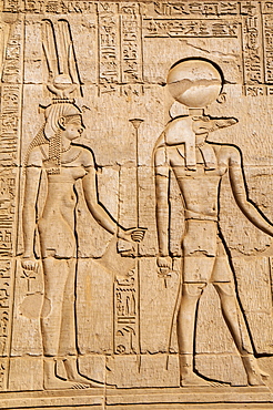 Bas relief, Temple of Sobek and Haroeris, Kom Ombo, Egypt, North Africa, Africa