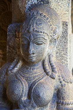 Statue detail, Padmanabhapuram palace, Kerala, India, Asia