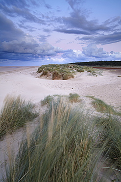 A stormy autumn evening at Holkham Bay, Norfolk, England, United Kingdom, Europe