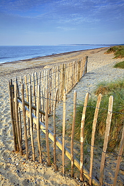 A summer morning on the beach at Walberswick, Suffolk, England, United Kingdom, Europe