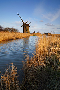 The late18th century Brograve Mill on a winter morning near Horsey, Norfolk, England, United Kingdom, Europe